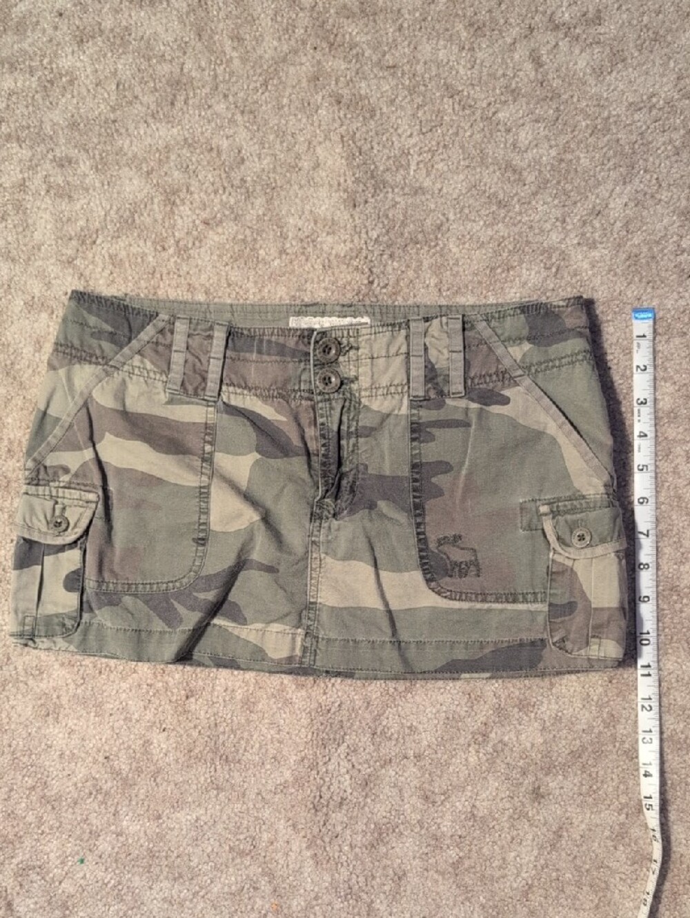 Y2K Abercrombie & Fitch Green Camo Utility Mini Skirt - Picture 11 of 11